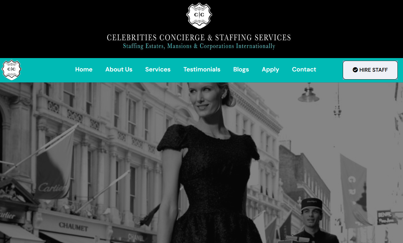 celebrities staffing services home page